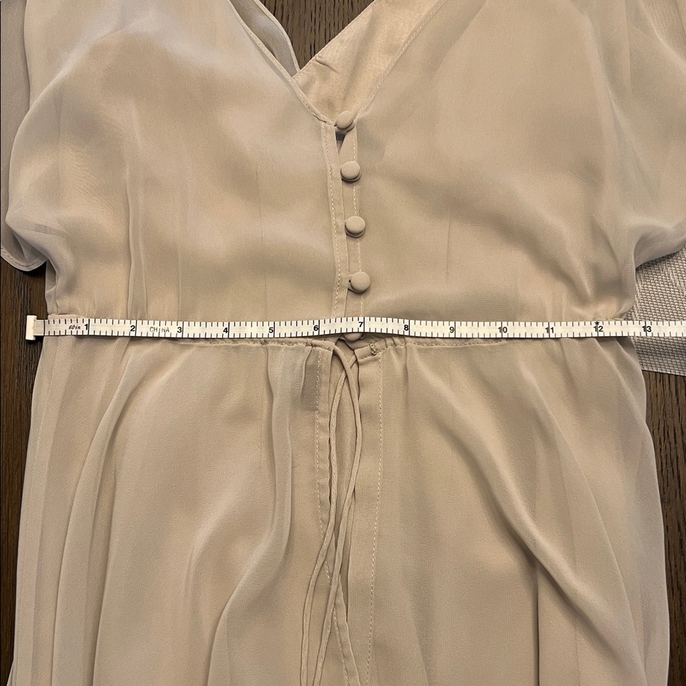 Jenny Yoo collection Elegant Dove Grey Flutter Sleeve Full Length Formal Dress - Picture 6 of 8